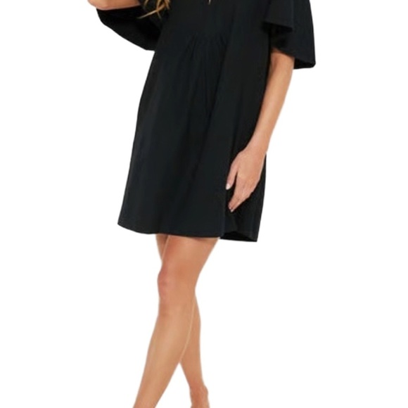 Pomander Place by Tuckernuck Black Finley Flutter Sleeve Dress sz L NWT - Picture 2 of 12